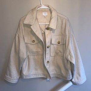 Time and Tru Cream Shacket medium